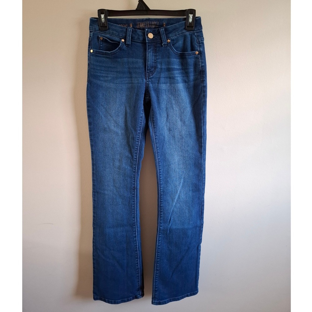 Jennifer Lopez Dark Wash Boot Cut Stretch Jeans Streetwear Chic Western Sz 2